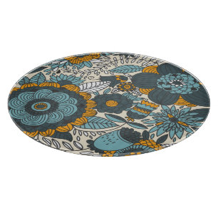 Vintages Blumenmuster Schneidebrett