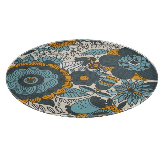 Vintages Blumenmuster Schneidebrett (Ecke)