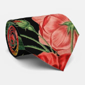 Vintages Blumenmuster, schöne rote Blume Krawatte (Gerollt)