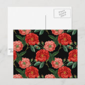 Vintages Blumenmuster, schöne rote Blume nach Postkarte (Vorne/Hinten)