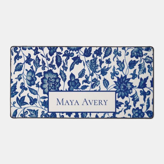 Vintages Blumenmuster Schreibtischunterlage (Vorderseite)