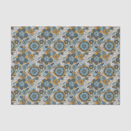 Vintages Blumenmuster Seidenpapier (Vorderseite)