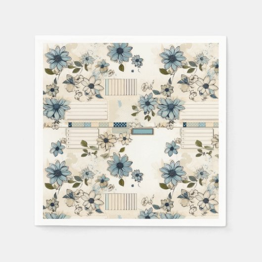 Vintages Blumenmuster Serviette (Vorderseite)