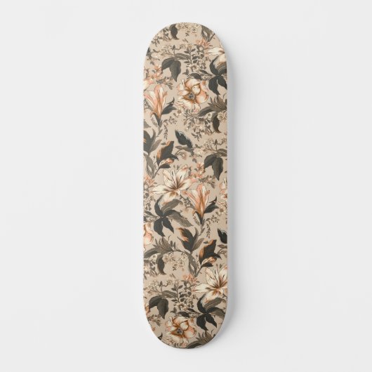 Vintages Blumenmuster-Skateboard Skateboard (Vorderseite)