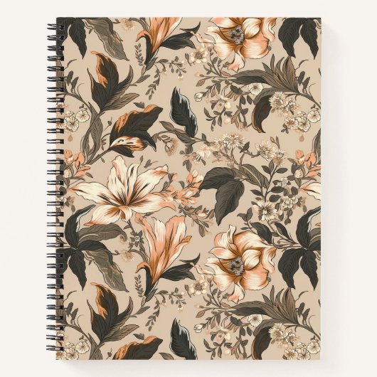 Vintages Blumenmuster SpiralNotebook Notizblock (Vorderseite)