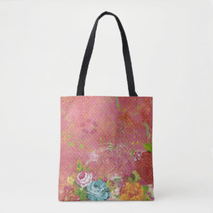 Vintages Blumenmuster Tasche