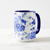 Vintages Blumenmuster Tasse (VorderseiteRechts)