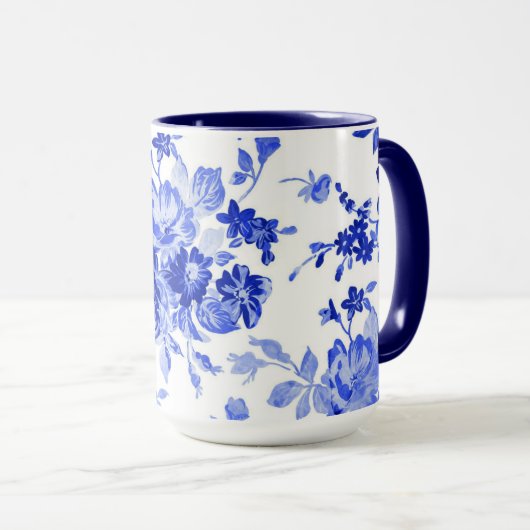 Vintages Blumenmuster Tasse (VorderseiteRechts)