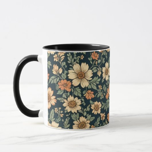 Vintages Blumenmuster Tasse (Links)