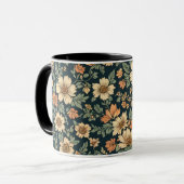 Vintages Blumenmuster Tasse (Vorderseite Links)