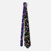 Vintages Blumenmuster VCFP2301.DBlue BG Krawatte (Rückseite)