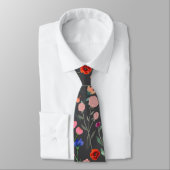 Vintages Blumenmuster VCFP2301. DGrey BG Krawatte (Gebunden)