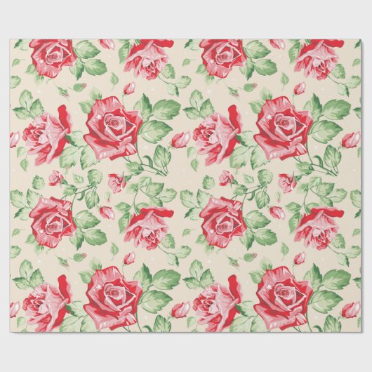 Vintages Blumenmuster-Verpackungs-Papier Geschenkpapier (Flach)