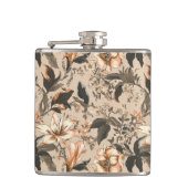 Vintages Blumenmuster Vinyl Wrapped Flask Flachmann (Vorderseite)