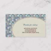 Vintages Blumenmuster Visitenkarte (Rückseite)