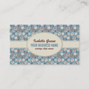 Vintages Blumenmuster Visitenkarte
