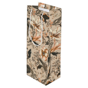 Vintages Blumenmuster Weinbeutel Geschenktüte Für Weinflaschen