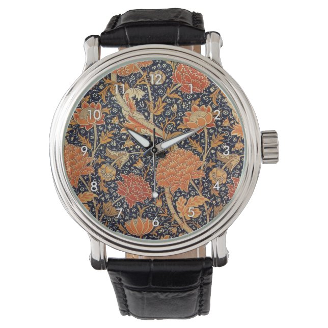 Vintages Blumenmuster, William Morris Armbanduhr (Vorderseite)