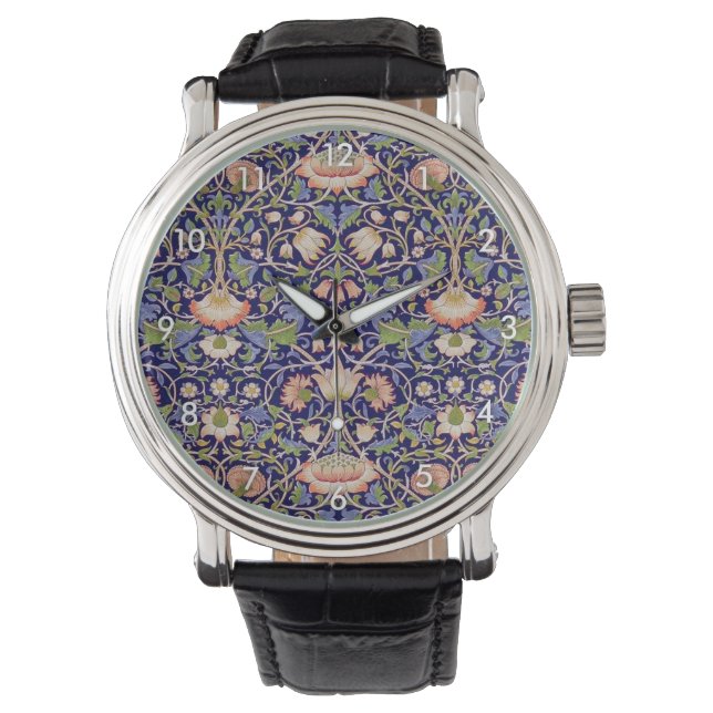 Vintages Blumenmuster, William Morris Armbanduhr (Vorderseite)