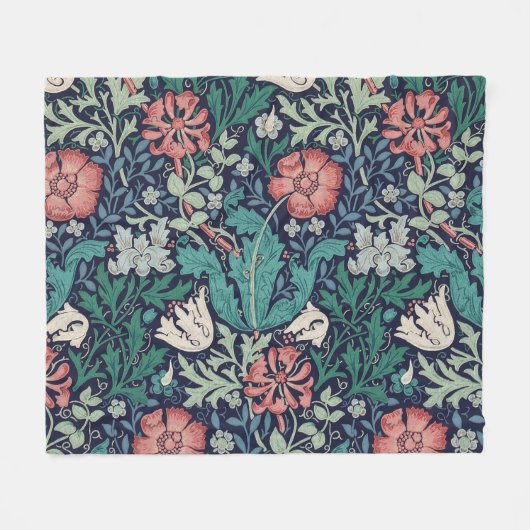 Vintages Blumenmuster, William Morris Fleecedecke (Vorderseite (Horizontal))