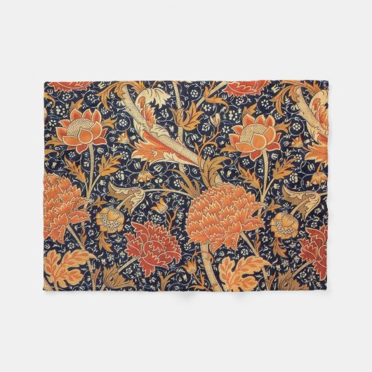 Vintages Blumenmuster, William Morris Fleecedecke (Vorderseite (Horizontal))
