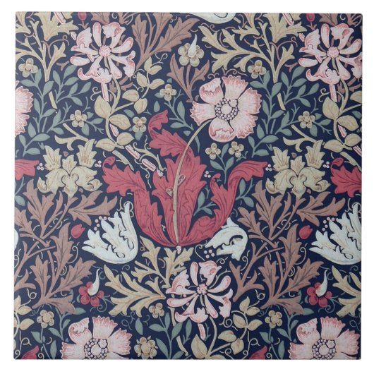 Vintages Blumenmuster, William Morris Fliese (Vorderseite)