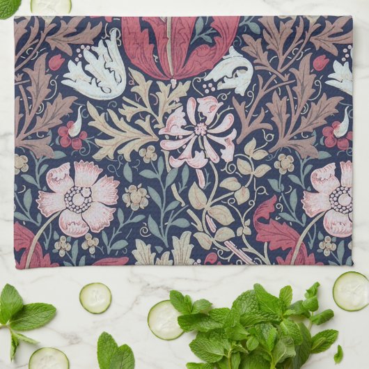 Vintages Blumenmuster, William Morris Geschirrtuch (Gefaltet)