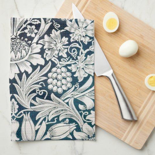 Vintages Blumenmuster, William Morris Geschirrtuch (Viertel Falte)