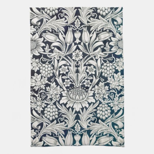 Vintages Blumenmuster, William Morris Geschirrtuch (Vertikal)