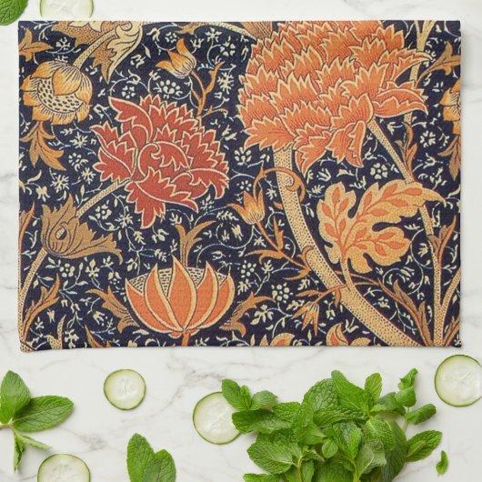 Vintages Blumenmuster, William Morris Geschirrtuch (Gefaltet)