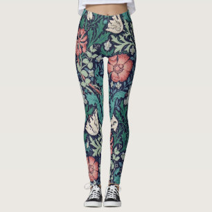 Vintages Blumenmuster, William Morris Leggings