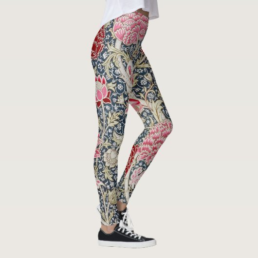 Vintages Blumenmuster, William Morris Leggings (Rechts)