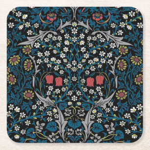 Vintages Blumenmuster, William Morris Rechteckiger Pappuntersetzer