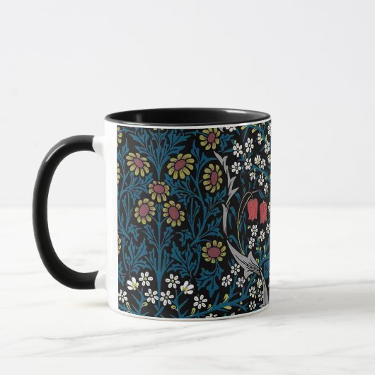 Vintages Blumenmuster, William Morris Tasse (Links)