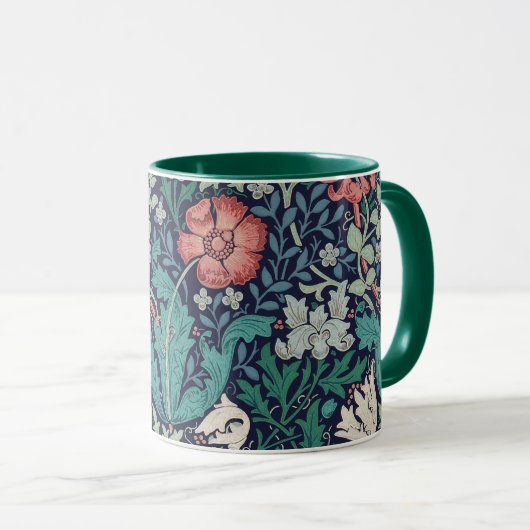 Vintages Blumenmuster, William Morris Tasse (VorderseiteRechts)