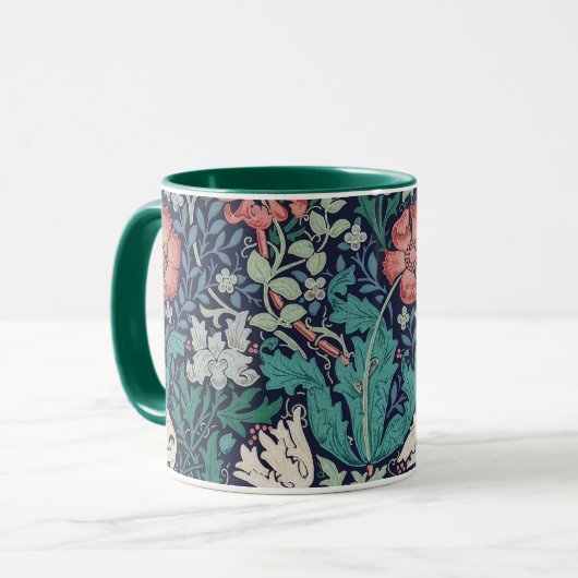Vintages Blumenmuster, William Morris Tasse (Vorderseite Links)