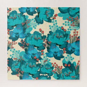 Vintages Blumenmuster, zarte Blume. Puzzle