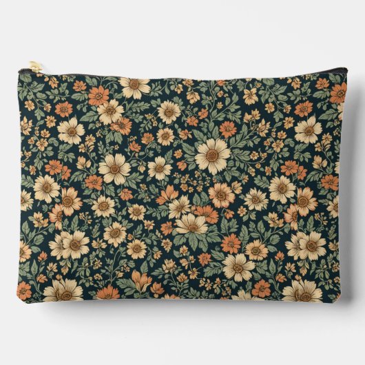 Vintages Blumenmuster Zubehörtasche (Vorderseite)