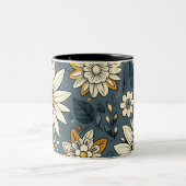 Vintages Blumenmuster Zweifarbige Tasse (Mittel)