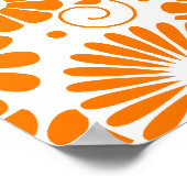 Vintages Blumenorange-Poster Poster (Ecke)