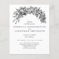 Vintages Blumenpapier Einladung