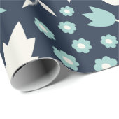 Vintages Blumenpapier Geschenkpapier (Rolleneckpunkt)