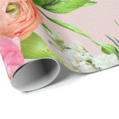 Vintages Blumenpapier Geschenkpapier (Rolleneckpunkt)