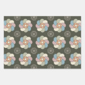 Vintages Blumenpapier Geschenkpapier Set (Vorderseite 2)