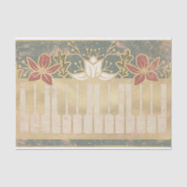 Vintages Blumenpiano Seidenpapier
