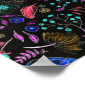 Vintages Blumenposter Poster (Ecke)