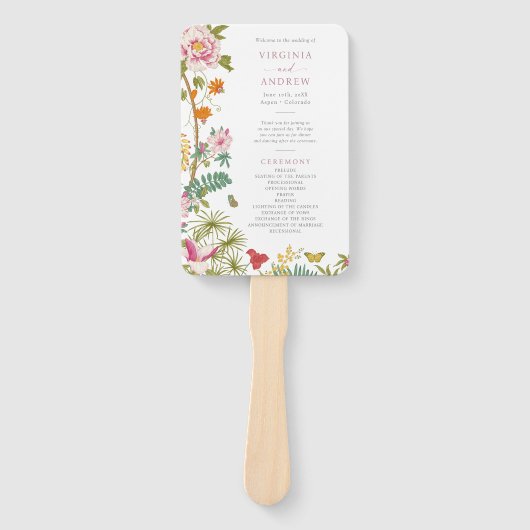 Vintages Blumenprogramm Fächer (Vorderseite)