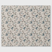 Vintages Blumenrockpferdmuster Geschenkpapier (Flach)