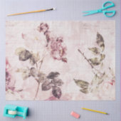 Vintages Blumenrosa Botanisches Ephemerik Dekoupag Seidenpapier (Basteln)