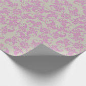 Vintages Blumenrosa Wrapping Papier Geschenkpapier (Ecke)